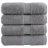 Gray cotton washcloths, set of four