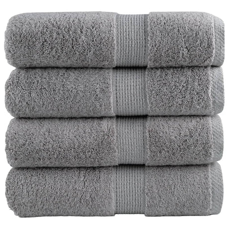 Gray cotton washcloths, set of four