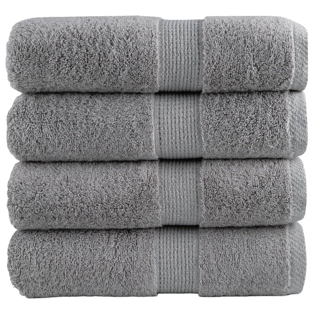 Gray cotton washcloths, set of four