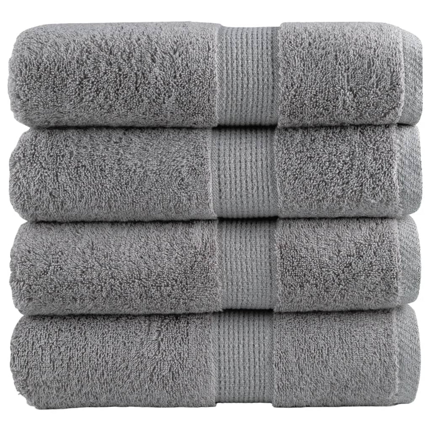 Gray cotton washcloths, set of four