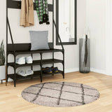 Pamplona shaggy round rug in beige and anthracite, 100 cm