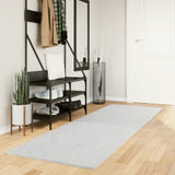 Gray low-pile runner rug