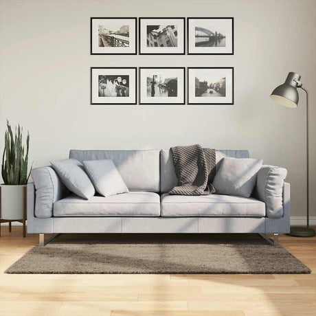 Gray high-pile faux-fur rug