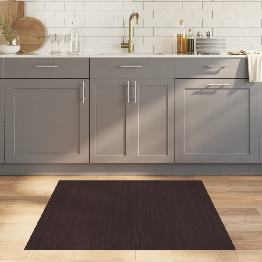 Dark brown bamboo rug