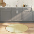 Round bamboo rug in light natural, 100 cm