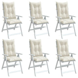 Mixed cream high-back chair cushions, set of six