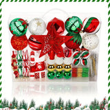 Christmas Bauble Set, Red and Green, 106 Pieces