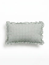 Cushion Cover Ruffled Vichy Check, Handmade