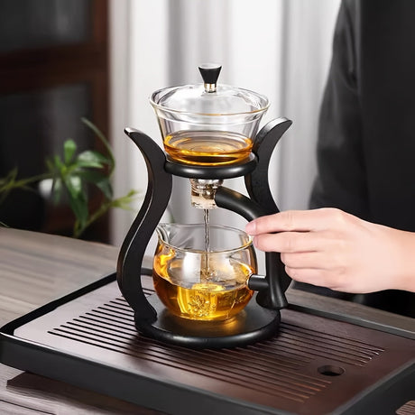 Glass Teapot Set with Infuser, Black