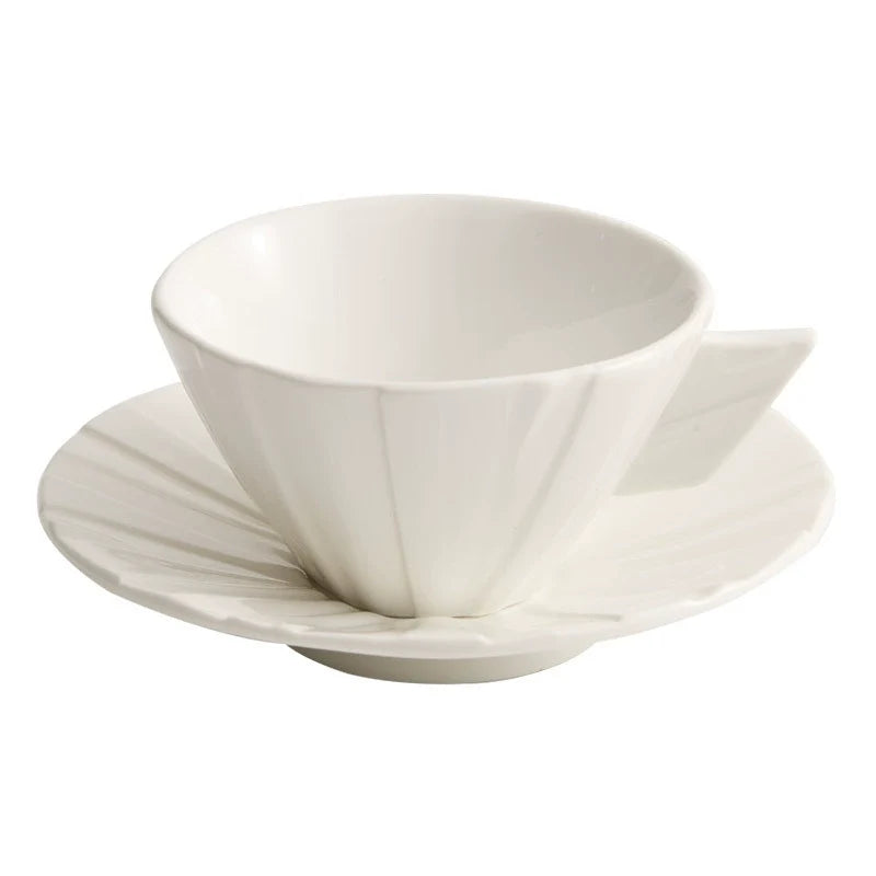 Origami Folded Porcelain Cup Set — Minimalist Tea & Coffee Collection