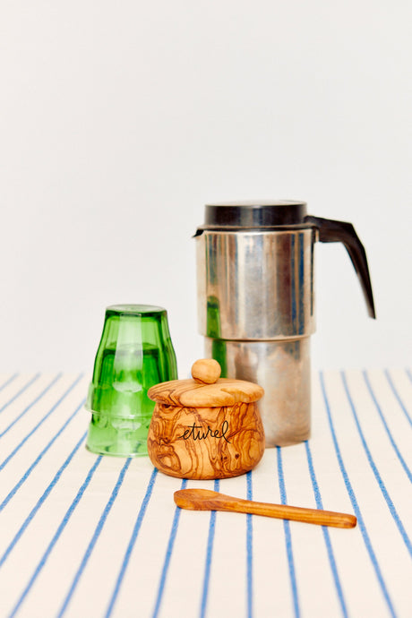 Sugar Bowl Olive Wood Lid & Spoon
