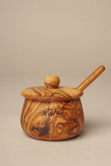 Sugar Bowl Olive Wood Lid & Spoon
