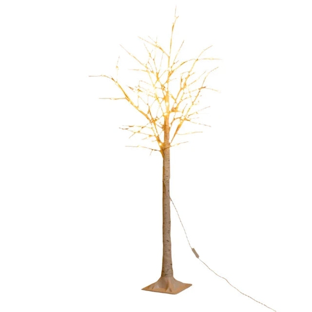 Decorative birch tree with warm white LED lights