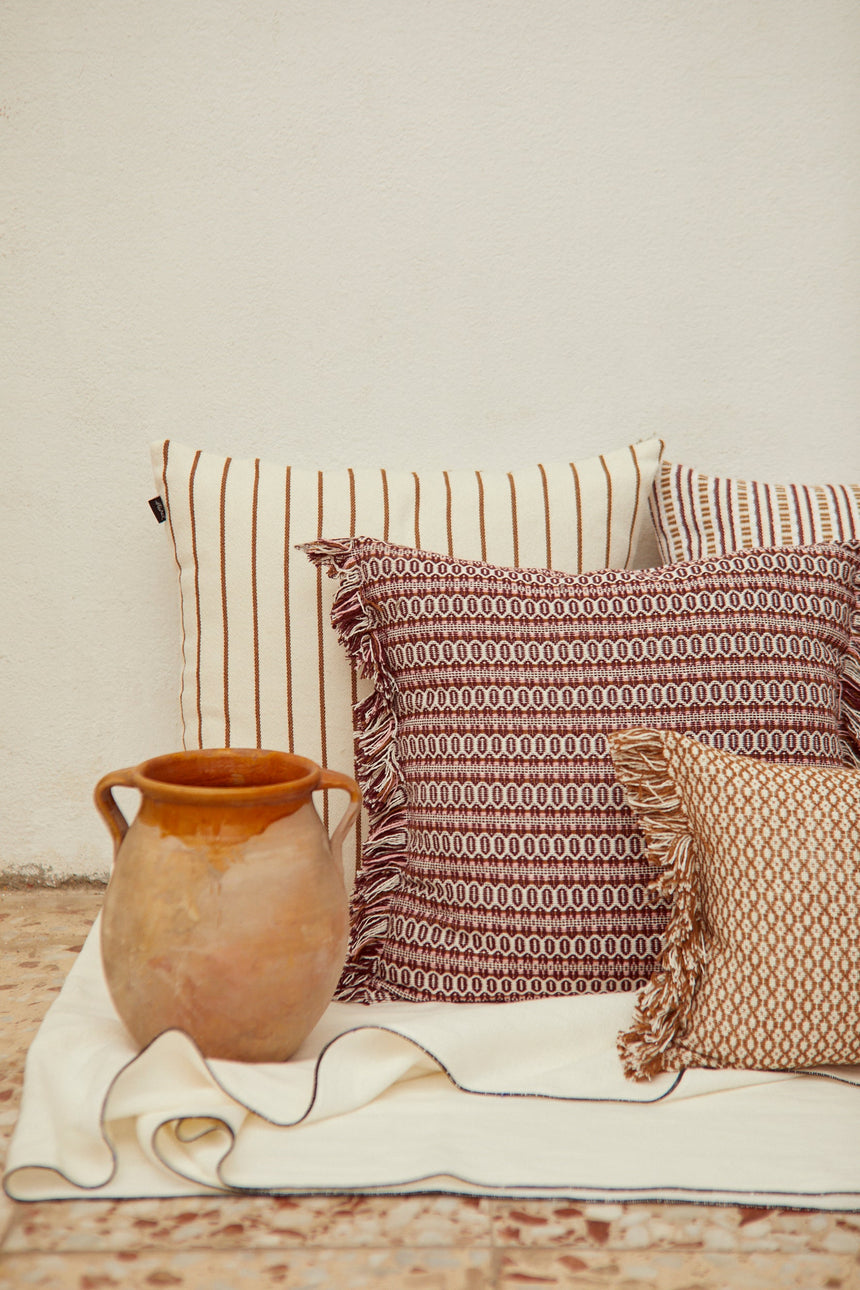 Cushion Cover Canvas Burgundy