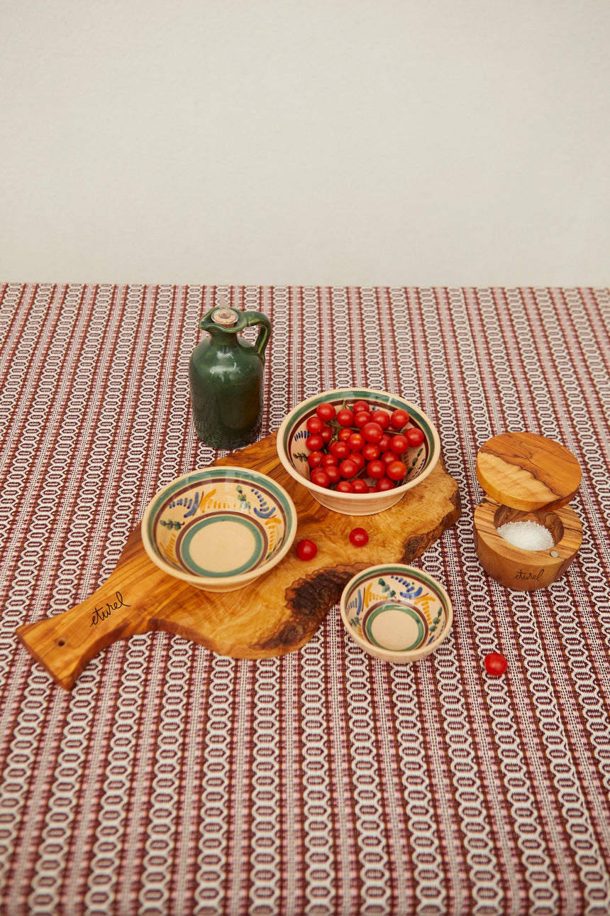Chopping Board Olive Wood with Handle, Medium