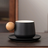 Creative Handle Ceramic Mug & Saucer – Nordic Style Gift Set