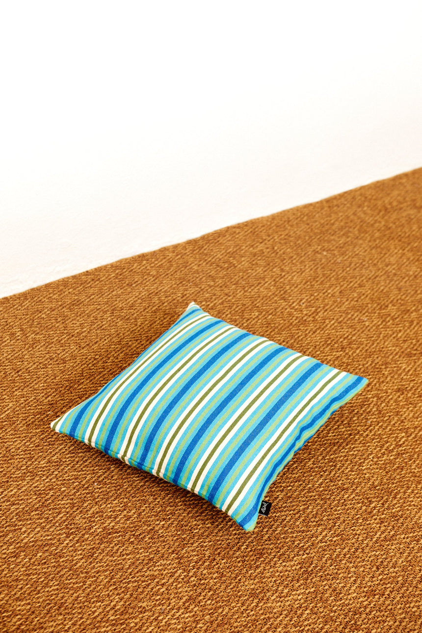 Cushion cover in the Hierbabuena weave, mint and blue, 50 x 50 cm