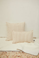 Cushion cover in caramel cotton canvas