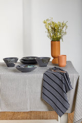 Tablecloth Loneta Black & White Stripe
