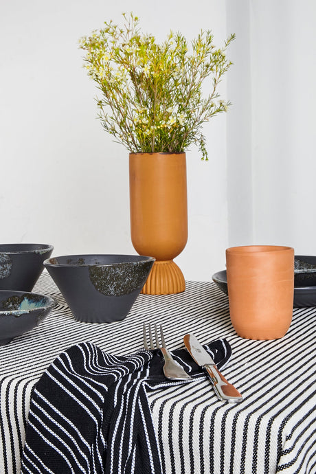 Tablecloth Loneta Black & White Stripe