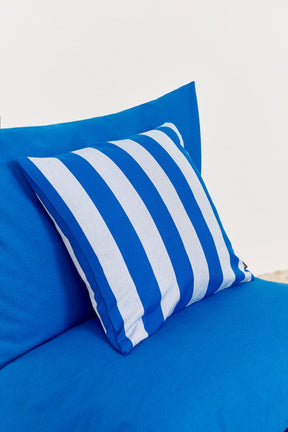 Cushion cover in blue awning canvas, 50 x 50 cm