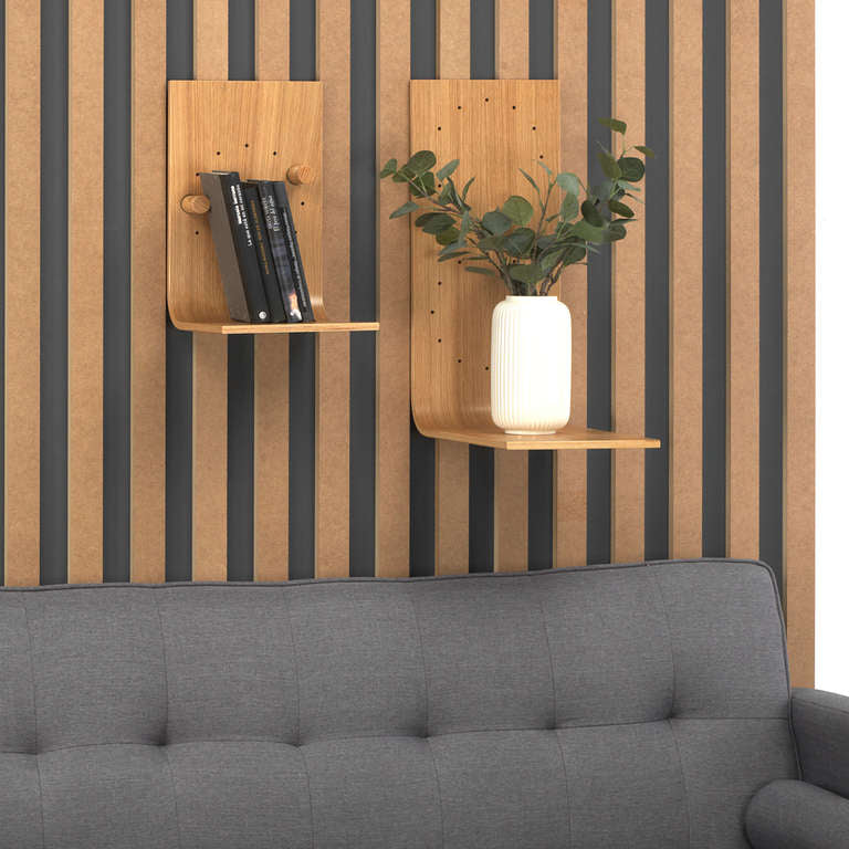 Wall Shelf Brera, Wood Floating Shelf