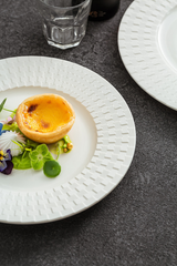 Embossed Weave Flat Ceramic Plate