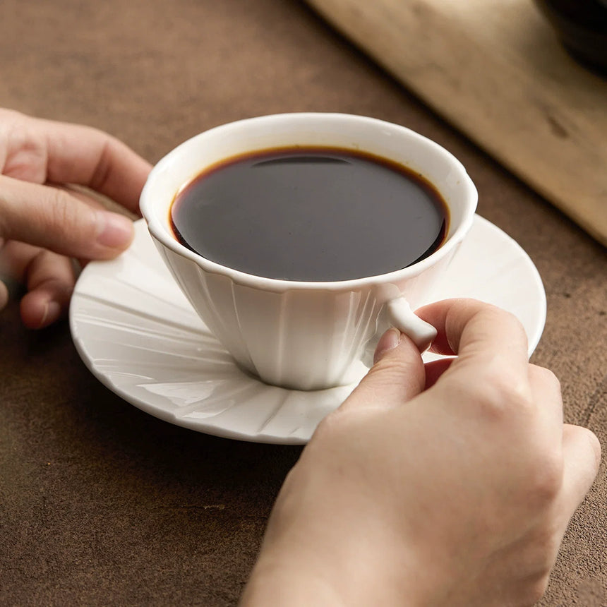 Origami Folded Porcelain Cup Set — Minimalist Tea & Coffee Collection