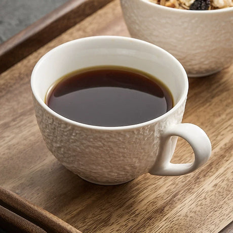 Rock Texture Ceramic Coffee Cup & Saucer Set