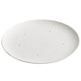 Dotted Porcelain Dinner Plate with Gold Dots