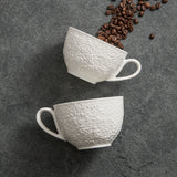 Joc de tassa de cafè i plat Rock Texture, ceràmica