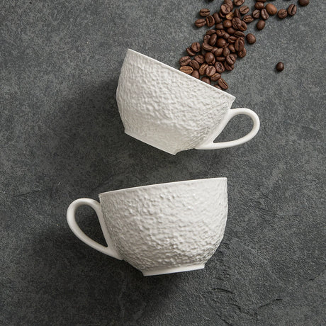 Rock Texture Ceramic Coffee Cup & Saucer Set