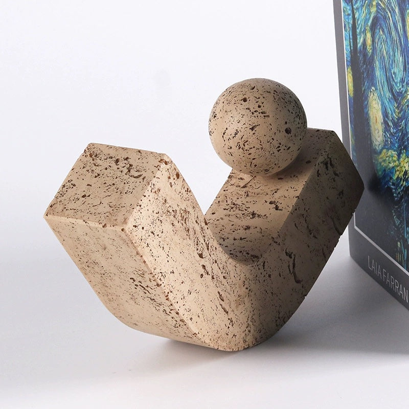 Wabi-Sabi Stone Arc and Sphere Sculpture
