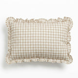 Cushion Cover Ruffled Vichy Check, Handmade