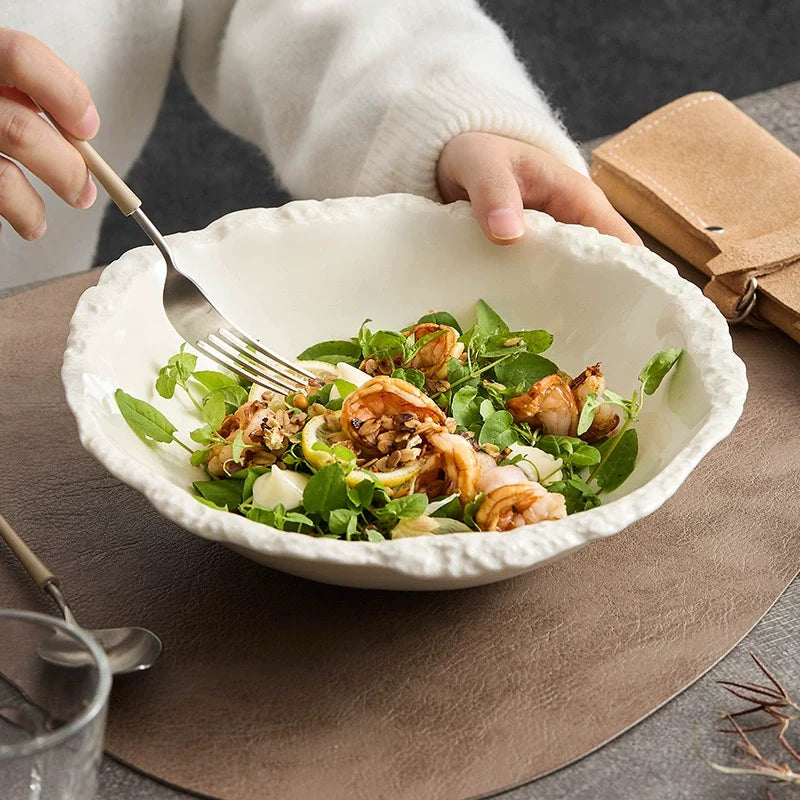 Stone Edge Ivory Porcelain Bowl