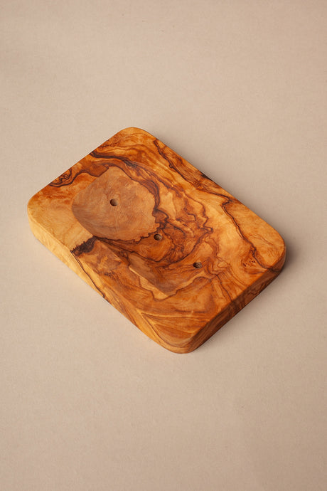 Soap Dish Olive Wood, 7.5 x 10.5 cm