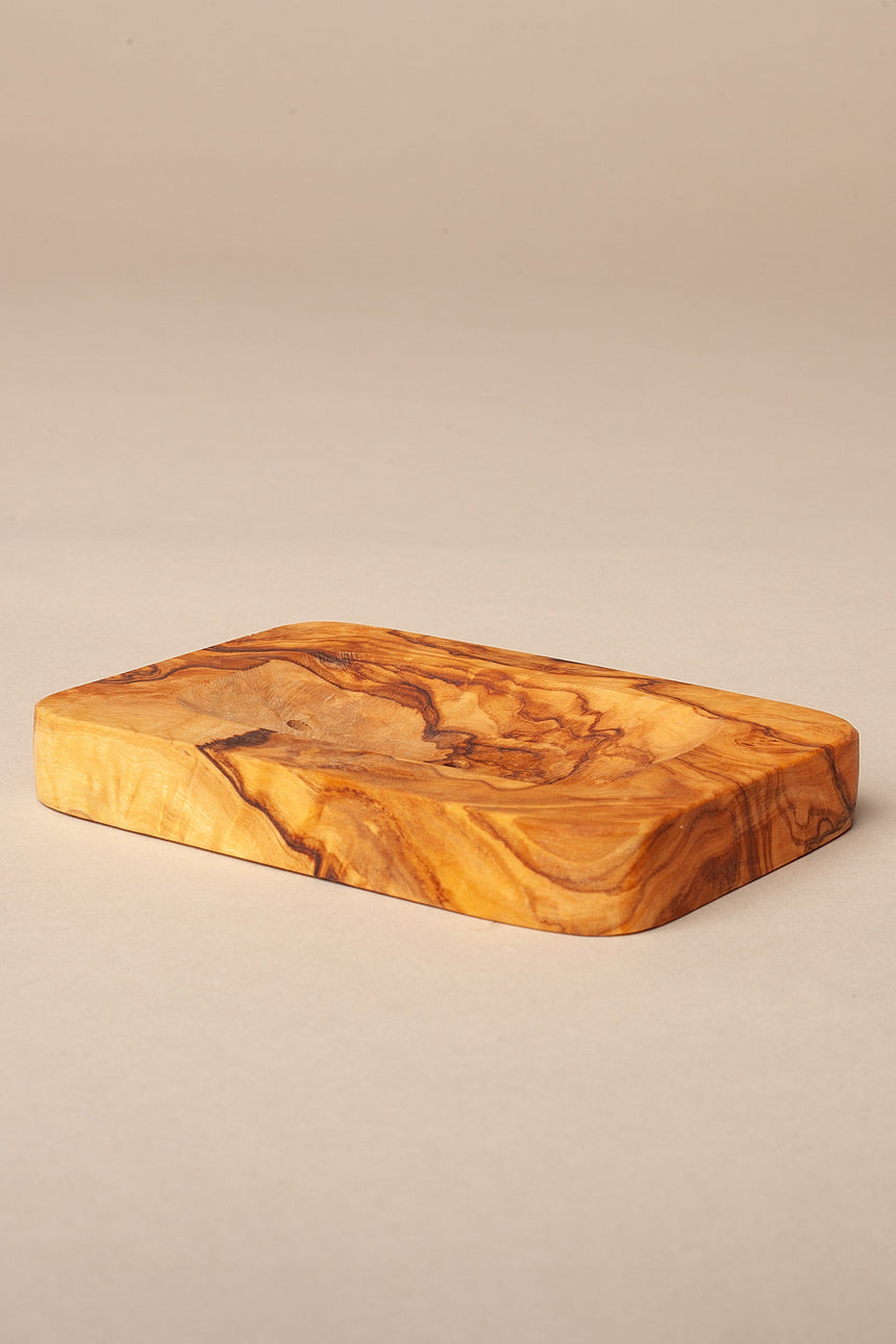 Soap Dish Olive Wood, 7.5 x 10.5 cm