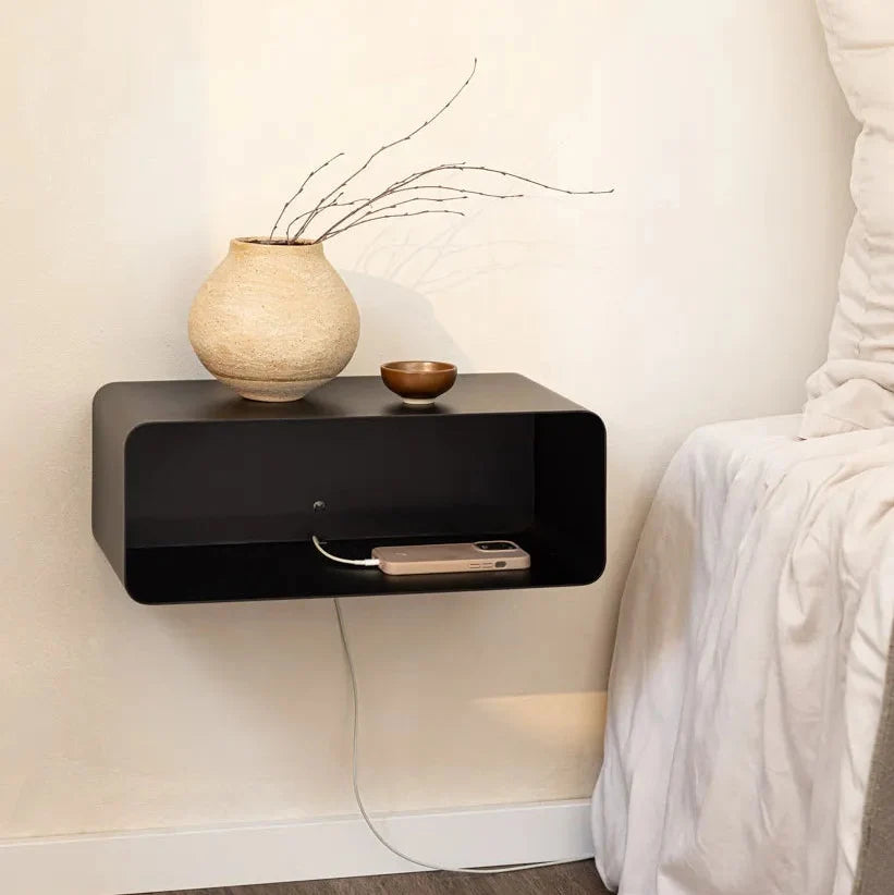 Wall-Mounted Bedside Table COMO – Floating Metal Nightstand