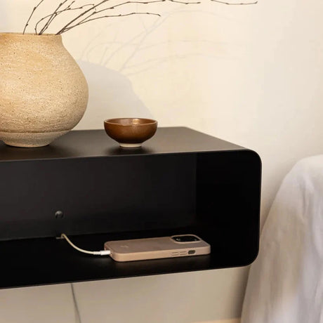 Wall-Mounted Bedside Table COMO – Floating Metal Nightstand