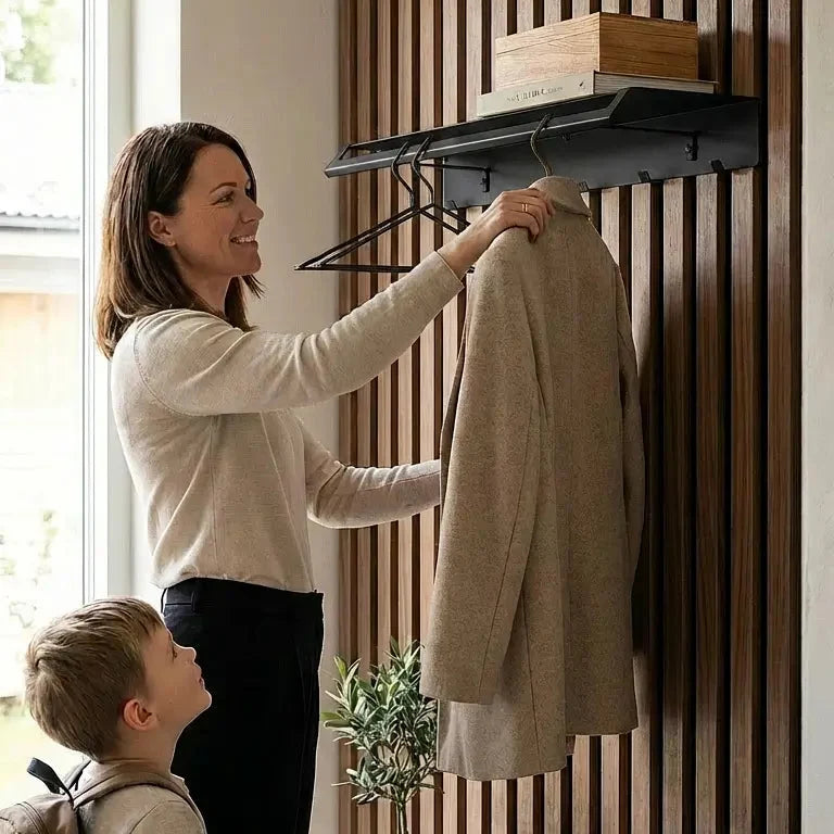 Wall Coat Rack Lyon – Shelf with Hooks