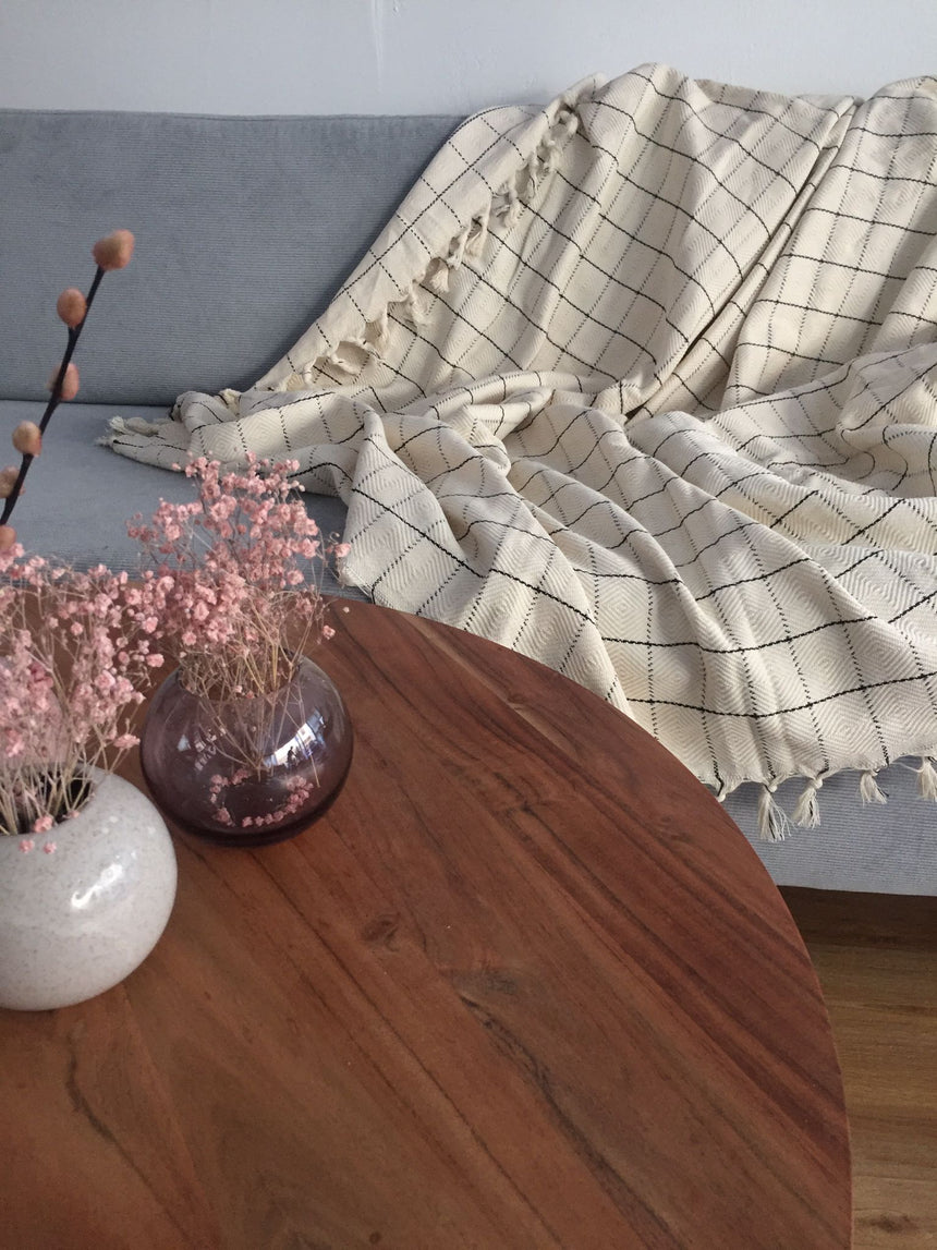 Konya Handwoven Cotton Throw, 210 x 160 cm