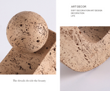 Wabi-Sabi Stone Arc and Sphere Sculpture