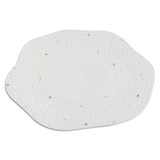Wave Edge Porcelain Plate with Gold Specks