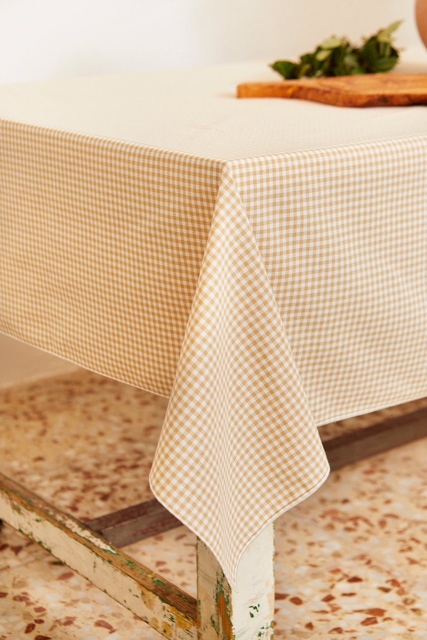 Tablecloth Vichy Check Beige