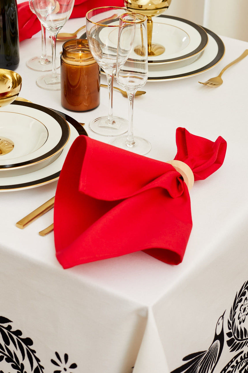 Red canvas napkins, pack of two