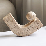 Wabi-Sabi Stone Arc and Sphere Sculpture