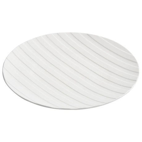 Stripe Relief White Ceramic Plate