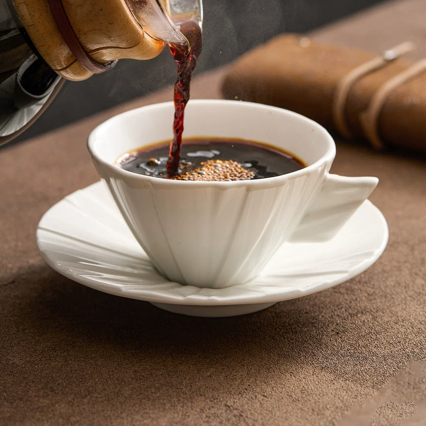 Origami Folded Porcelain Cup Set — Minimalist Tea & Coffee Collection