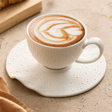 Sesame Texture Ceramic Cup and Saucer, 164 ml