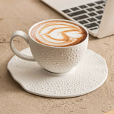 Sesame Texture Ceramic Cup and Saucer, 164 ml